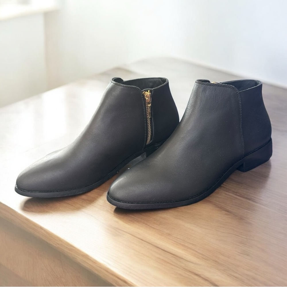 Elegant Black Lana Leather Ankle Boots